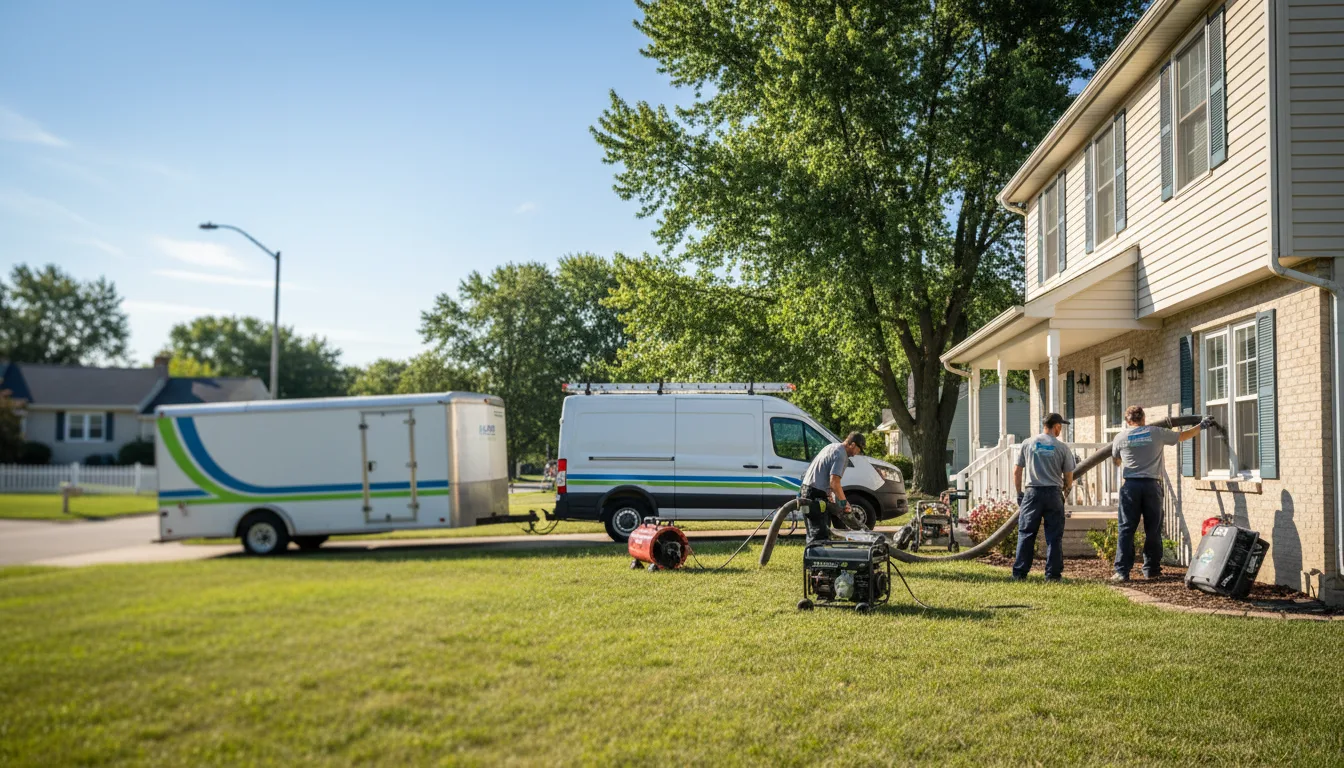 Flooded Basement Restoration And Cleanup With Repair in Peoria, IL near me